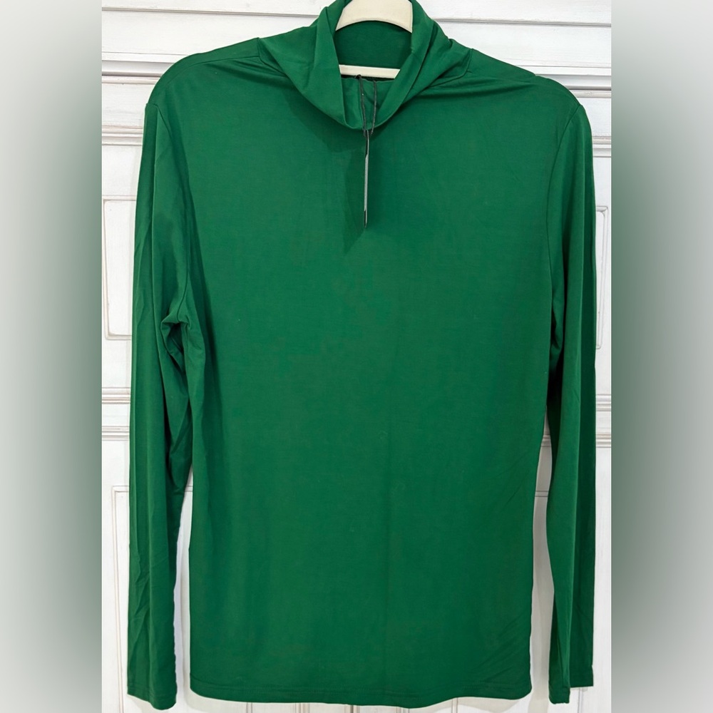 NWT SZ XL Aleeza Paris Long-Sleeve Green Turtleneck